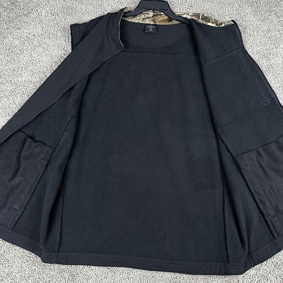 Realtree Vest Mens 3XL Black Camo Softshell Full Zip Chest Pocket Hunting Gear - Picture 6 of 11